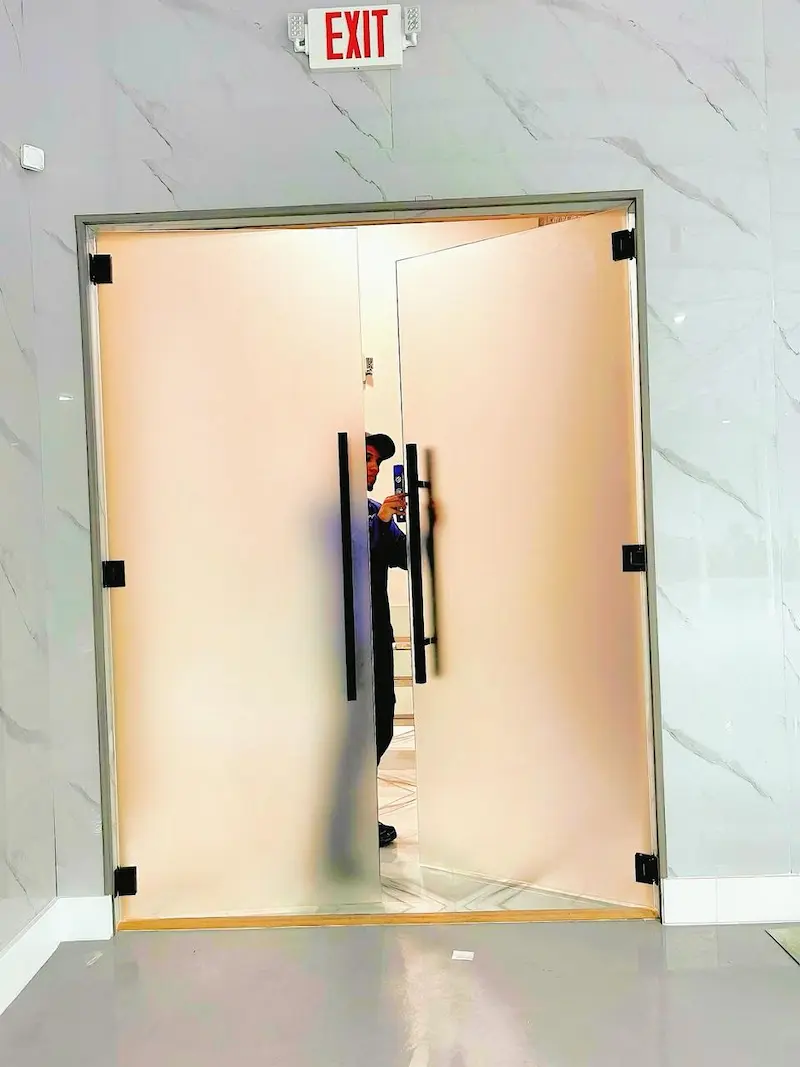 Office glass entrance system in Coral Springs FL